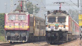 High Speed Crossing TRAINS Videos Indian Railways WAP 7+wap5+wag9h Trains Videos Indian best trains