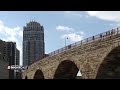 A closer look at the restoration work underway on the Stone Arch Bridge