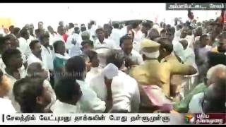 Tussle between police and DMK cadres during filing of nominations for local body elections