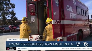 San Diego-area firefighters fighting Los Angeles wildfires