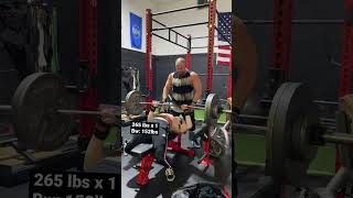 265 pound bench @ 152 lbs body weight