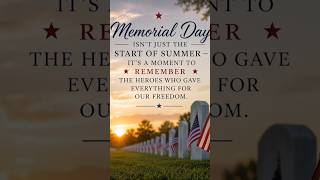 Memorial Day, honoring the fallen and remembering the sacrifice behind our freedom. 🇺🇸