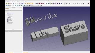 FreeCAD チュートリアル - テキスト (シェイプストリング)