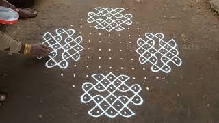 13 x 3 dots Kambi kolam design| easy beautiful sikku kolam | SathyaSelva Arts