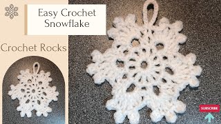 Super Easy Crochet Snowflake Tree Ornament | Crochet Rocks