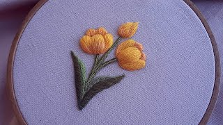 Mind-Blowing Tricks for Creating Lifelike Yellow Tulips in 3D Embroidery!