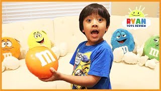 Learn Colors with giant M&M Candy for children