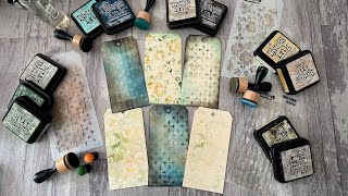 A few minutes of fun - with stencilled inky layers