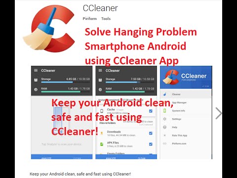 Cómo resolver el problema de colgar el teléfono inteligente Android usando la aplicación CCleaner – hindi