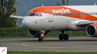 easyJet Switzerland 🇨🇭 Airbus A320-214 takeoff from Euroairport Basel Mulhouse during Covid-19