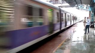 AMBERNATH fast EMU BLIZZING PAST BHANDUP STATION PF3 AND DADAR FAST SKIPPING BHANDUP STATION PF4