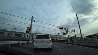 【踏切】第二上三川街道踏切。東北本線列車３本通過。栃木県宇都宮市【車載動画】JAPAN RAILROAD CROSSING