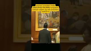 Presiden india tunjukan ke Prabowo lukisan sejarah yang ada presiden soekarno