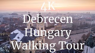 VIRTUAL 4K WALK DEBRECEN, HUNGARY. Silent Walking Tour No Music or Narration