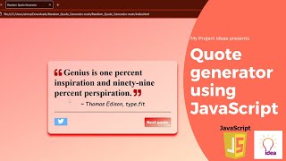Quote generator using JavaScript | Website Development | JavaScript Projects