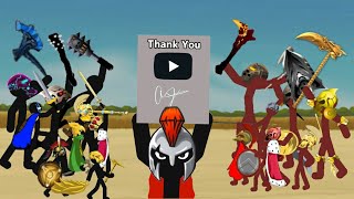 100,000 Subscribers Stick War Legacy Animation Compilation | Youtube Silver Play Button