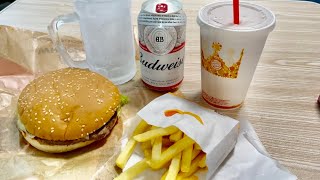 昼からバーガーキングスパイシーワッパーセットとバドワイザーキメるだけの動画