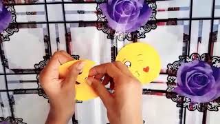 Smiley gift box || How to make cute emoji gift box for kids || origami paper gift ideas ||