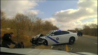 Arkansas State Trooper Ends 130 MPH Pursuit With Head On Collision.
