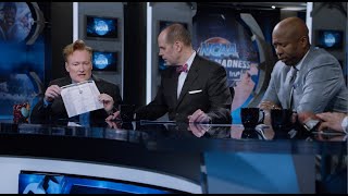 Conan joins the NCAA March Madness studio