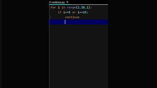 use of continue statement in python