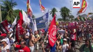Raw: Hundreds in Brazil Protest New President