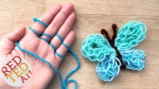 Easy Finger Knitting How To - DIY Yarn Butterfly Easy Finger Knitting How To - DIY Yarn Butterfly