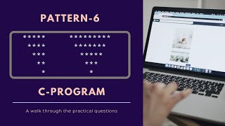 10.6) Pattern program 6 in C | Inverted pyramid star pattern | C programming