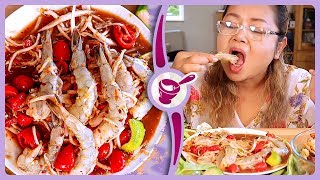 ตำหัวไชเท้ากุ้งดิบ⚠️🦐🦐🦐|กับยายนาง 10. august 2019