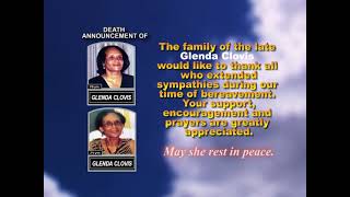 Glenda Clovis ~ Short Obituary