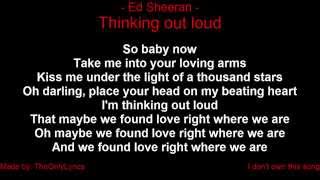 Ed Sheeran - Thinking out loud (with lyrics)