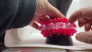 Hot Clear Pink Rotating Kandi Cuff