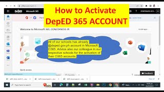 How to activate DepED Office 365 account 2023