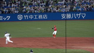 菊池→小園→坂倉と流れるような４-６-３のダブルプレー完成！2022年7月23日広島カープ 會澤翼 松山竜平 中村健人 野間 羽月 神宮球場