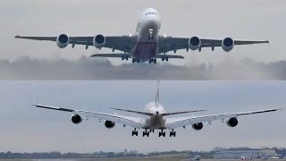 Emirates A380 IN n' OUT at Birmingham Airport ( BHX )