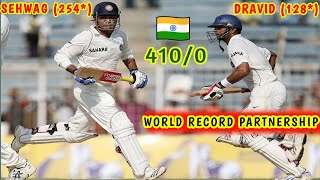 India vs Pakistan world record partnership between Rahul Dravid and Virender Sehwag 410/0 #indvspak
