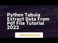 Python tabula extract data from pdf file tutorial 2022