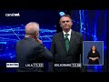 fica aqui bolsonaro toca em lula após momento de silêncio em debate veja o vídeo