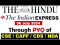 06 July 2024 (Q&A Session) The Hindu + Indian Express Newspaper for Hardcore UPSC Aspirants