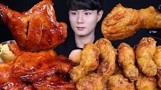 ENG SUB) ASMR SWEET FRIED CHICKEN \u0026 SPICY BBQ CHICKEN EATING SOUNDS MUKBANG 치즈볼 치킨 먹방ASMR MUKBANG