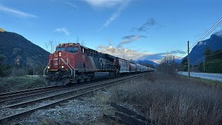 Mountain View!!!! CN 843 (Grain Train) @ Floods BC Canada 06JAN25 ES44AC 2991 Leading