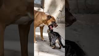 Duel maut, kucing vs anjing, #ca #ai #cute #doglover#anjing#kucing