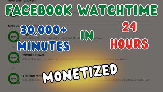 Complete Facebook Watch Time In 24 Hours | New Method | Hindi Urdu