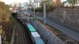 【ロシア】 シベリア鉄道の貨物列車　ウラジオストクにて　Freight train of Trans-Siberian Railway, Vladivostok Russia　(2017.10)