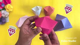 Learn how to make a paper diamond / simple way/diy lucky paper diamond tutorial/ origami diamonds