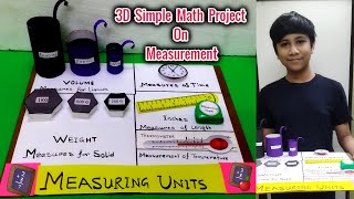 Measuring Units Math Working model || 3D Math Simple project on Measurement || Math TLM