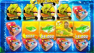 BIG BASS  $160 SPINS BONUS? IT PAYS INSANE!!! 4 Scatters??