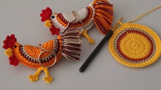 En Şirin Tığ İşi Örgü Horoz Anahtarlık Yapımı - How to Crochet a Rooster  Keychain