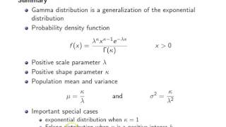Gamma distribution summary