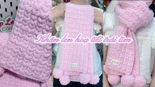 Cloud Candy scarf crochet tutorial | Sweet candy - heart pattern🩷🩷💓💓💞💞